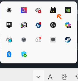 Windows tray with the Minisprite icon right-click menu